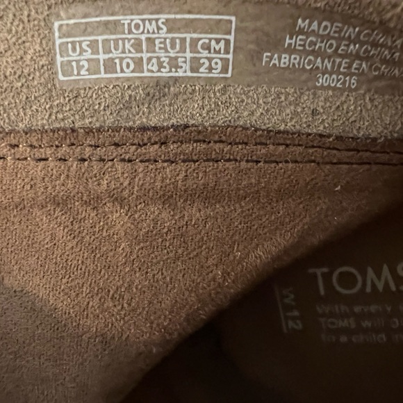 Excellent Condition TOMS Majorca Peep Toe Booties Tan Suede Perforated sz 12 - Picture 6 of 7